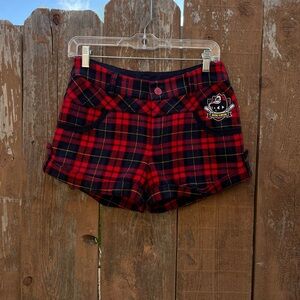 UE Red and Black High Waist Shorts